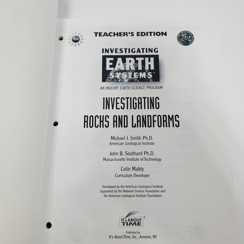 Investigating Earth Systems Teacher Edition Rocks Landforms - Picture 2 of 8